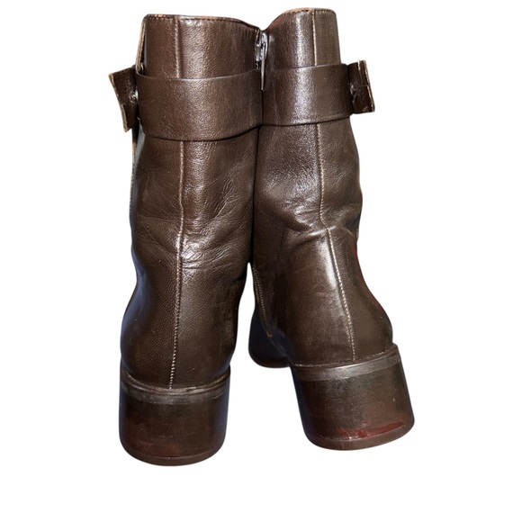 Stuart Weitzman Soft Brown Leather Ankle Boots square toe size 7.5 VGUC - Picture 7 of 10